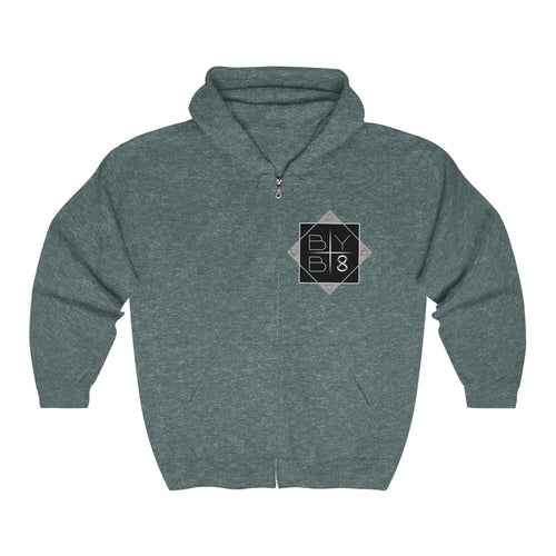 BYB 8 - Black Logo Zip Hoodie (no background)