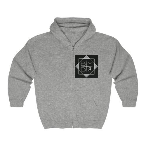 BYB 8 - Black Logo Zip Hoodie (with background)